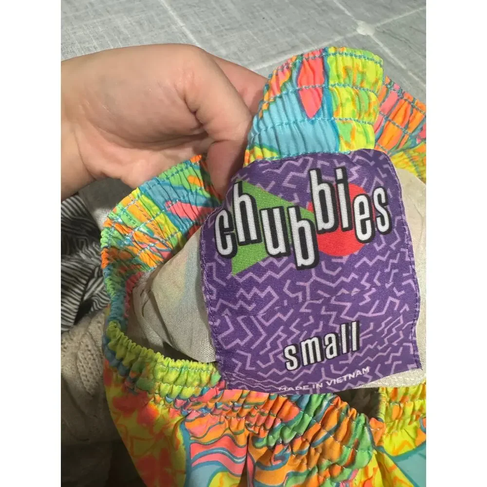 chubbies Pineapple Print Swim Trunks in Yellow, Green, Blue, Pink